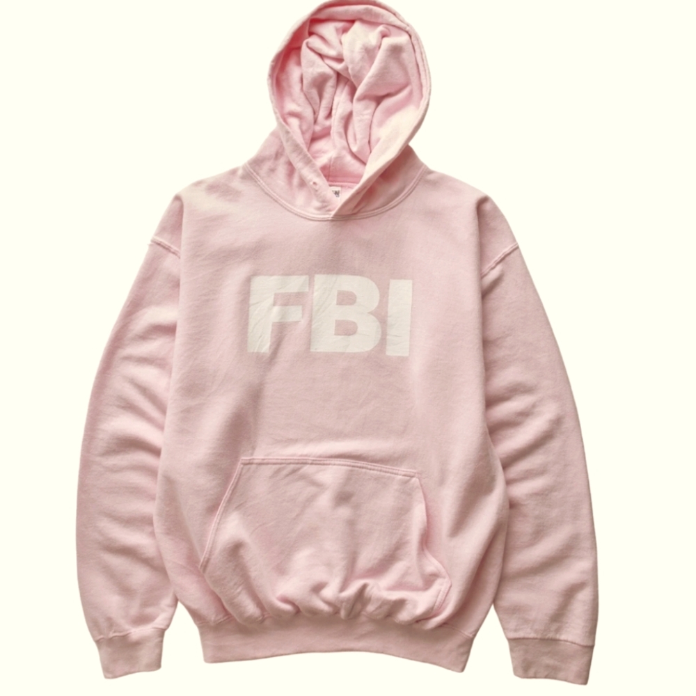 FBI Pink Hoodie Sweatshirt Size Large